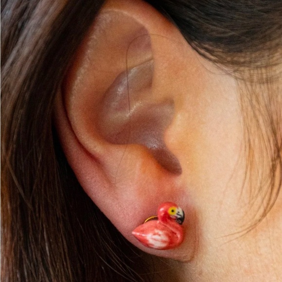 Flamingo 🦩 stud earrings, NACH BIJOUX - Picture 2 of 2